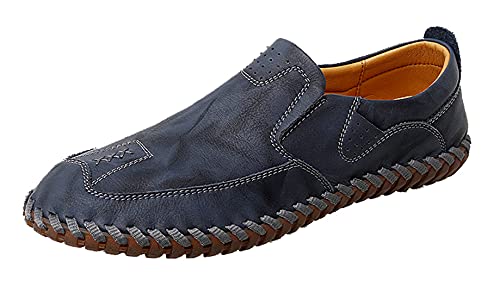 Minishion Mens Comfortable Slip on Shoes Cap Toe Breathable Walking Loafers Moccasins