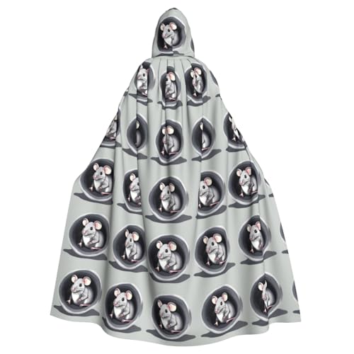 Cape à capuche haut de gamme adulte imprimé souris pour déguisement cosplay