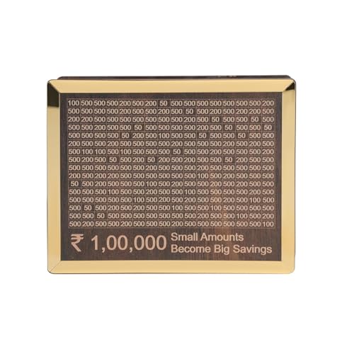 Image of Money Saving Box for Kids and Adults | Wooden Money Bank with Lock | Big Size Piggy Bank 1 Lakh Target | 1 Lakh Saving Box with Numbers | Undiyal Hundi Pig (Money Bank 2)
