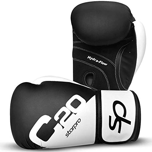 image for Starpro C20 Single Shell Boxing Gloves| PU Leather| Black & White | fo