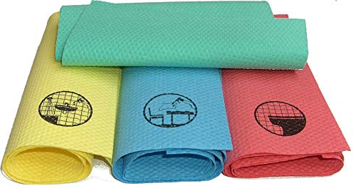 Reinigungstücher dauerhaft antibakterielle Tücher mit Silber | Haushalt & Gewerbe | streifenfreier Glanz ohne Nachtrocknen (Armaturen, Fenster, Glas, Edelstahl, Displays, Möbel) *AKTION 4er Pack*