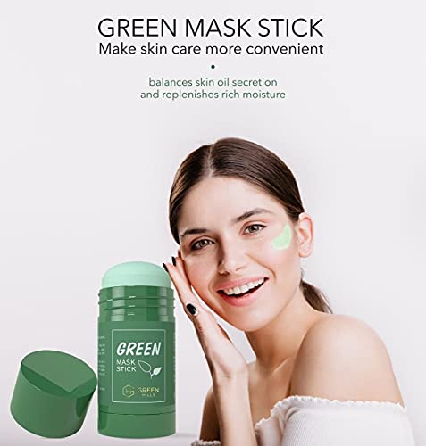 Green Tea Mask Stick With Blackhead Remover, Clay Face Mask, Green Tea Extract, Oil Control Acne Remover, Pore Cleansing, Purifying, Detoxifying Skin For Men And Women #TOP1