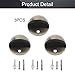 MroMax 3Pcs Round Door Stop 46mm Heavy Duty Simple Doorstop Floor Mount Solid Metal Zinc Alloy Pad Cylindrical Ground Screw for Home Office Hotel Workstation Bronze Tone