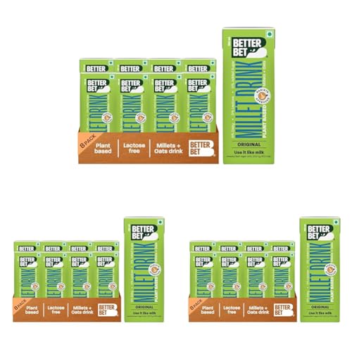 Image of Better Bet Plant Based Drink 1.4L | Lactose Free | Use it Like Milk |Barista Approved | No Added Sugar | No Added Preservatives | No Cholesterol | No Trans Fat | Vegan (8 x 180) (Pack of 3)