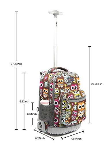 Tilami Kids Rolling Backpack 18 Inch Boys And Girls Laptop Backpack, Owls #TOP6