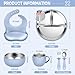 Stainless Steel Toddler Plates & Bowls Set with Silicone | 6-Piece Baby Feeding Essentials BPA-Free Durable Divided Suction Plate, Bowls, Cups, Bibs, Spoon & Fork for 6+ Months Dishwasher Safe