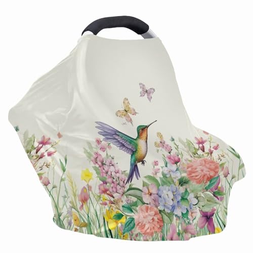 Image of Boho Carseat Covers Baby Boy Essential, Horse Print Breast Feeding Covers for Women Nursing Cover Up for Breastfeeding