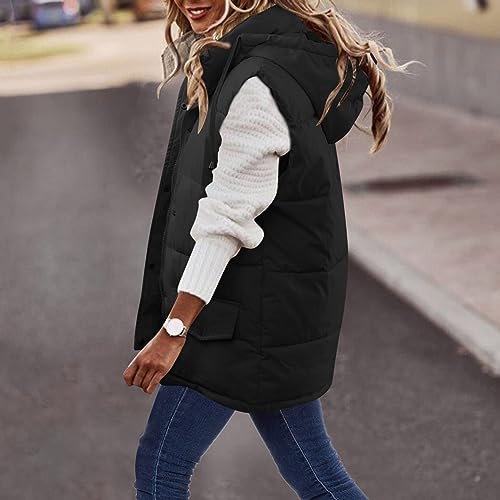 maisdgop Women's Winter Long Puffer Vest Casual Padded Sleeveless Coat Sleeveless Warm Jacket Fashion Outerwear with Pockets2
