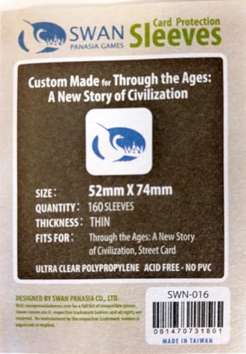 Swan Card Sleeves: 52x74 mm Board Games -160 per Pack