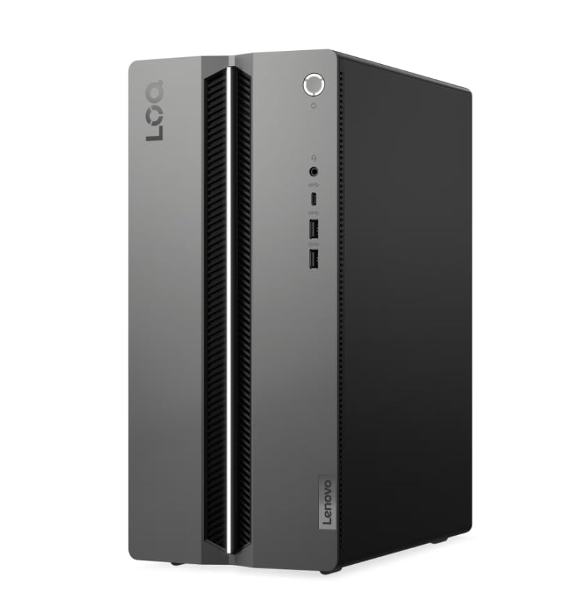 Lenovo LOQ Tower Gaming Desktop Computer, 10-core Intel i5-14400F, 16GB DDR5 RAM 512GB SSD, NVIDIA GeForce RTX 3050, Windows 11, Wired Keyboard &Mouse, PLUSERA Earphones & 8-in-1 Hub Included, Gray