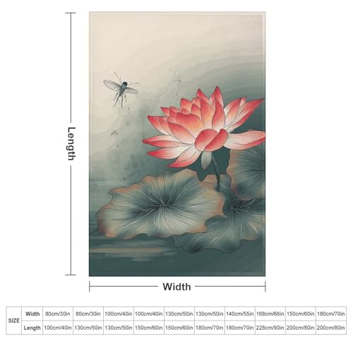 Couverture en flanelle douce légère fleurs libellules pour voyage - 3