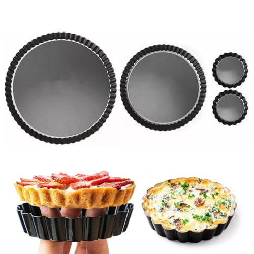 Catálogo para Comprar On-line Moldes para pizza . 41 Kopira 4 Pcs Moldes Desmontable Para Hornear, Charolas de Hornear Pizza, Antiadherente Reposteria con Fondo Extraíble, Moldes para Tartas Pan, Utensilios de Cocina Redondo para...