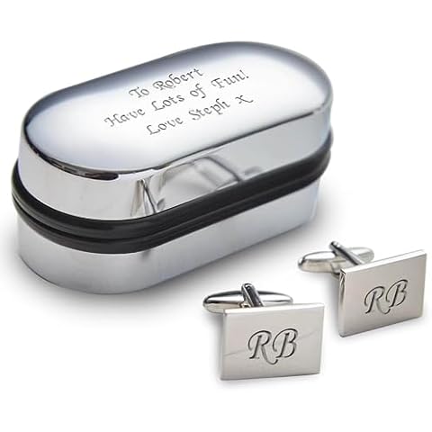 Personalised Cufflinks with Chrome Case Cover