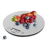 Duronic KS1055 Küchenwaage | 5 kg Digitalwaage rund | 1 g grammgenau Präzision-Feinwaage | Haushaltswaage mit Tara-Funktion | Digitale Waage mit Hold-Funktion | Lebensmittelwaage zum Backen und Kochen