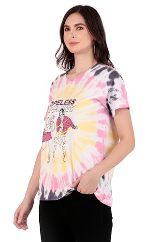 Image of Stories.Label Women 100% Cotton Printed Tshirt in Ribbed Neck Includes Plus Sizes, Regular Fit and Half Sleeves (Sizes Medium -5XL)