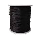 Paybous 2.0 mm x 110 Yards Nylon Satin Cord Beading Braided Thread String for Chinese Knotting Rattail Macrame Bracelets Necklaces Jewelry Making (Black)