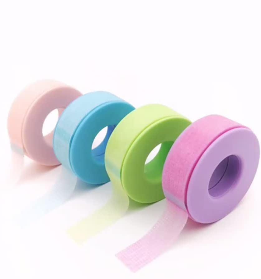 Silicone Gel Tape for Lash Extensions 4 Rolls (Pink) Sensitive, Sensitive, Gentle, Easy to Remove, Medical Grade