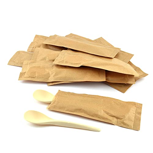 Pz 200 cucchiaini cm 12 color avana biodegradabili...