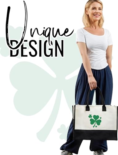 Image of InnoBeta Irish Gifts for Women Canvas Tote Bag, Irish Gifts Tote with Top Zipper Closure and Shoulder Strap for Birthday, Mother's Day, Christmas