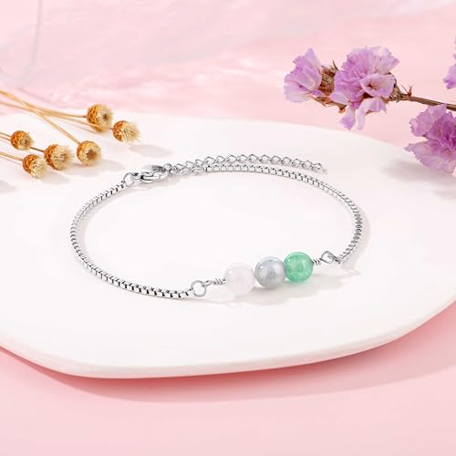 Yiyang Natural Crystal Bracelet Gifts for New Beginnings Anxiety Relief Positive Vibes Good Luck Protection Healing Bracelet Inspirational Encouragement Gifts for Women Friends3
