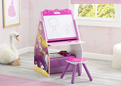 Image of Delta Children Activity Center with Easel Desk, Stool and Toy Organizer, Disney Princess