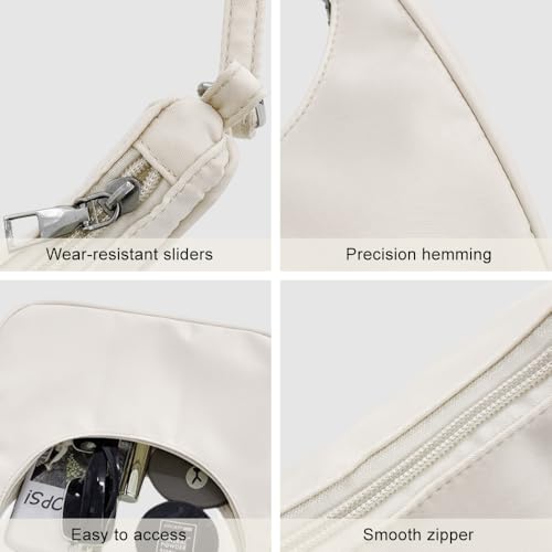 GIDWRIY Kleine Schultertasche Damen Beige, Tasche Aesthetic Y2k Handtasche Teenager Mädchen, Umhängetasche Vintage 90s, Small Shoulder Bag Women, Handbag, Achsel Tasche Frauen, Tasche Tote Bag