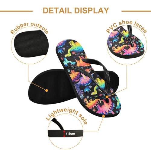 Mens Flip Flops Cute Dinosaur ColorSandal Flip Flops for Women Summer Beach Slipper 214A45982