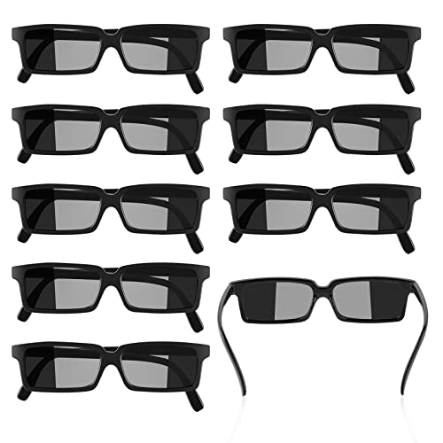 WDFCN 10 Stücke Agent Brille Schwarz Rückansicht Brille Spionagebrille...