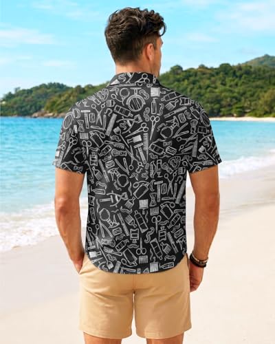Image of 99TIMORO Fathers Funny Mens Hawaiian Shirt, Movie Button Down Short Sleeve Top, Father Day Summer Gifts