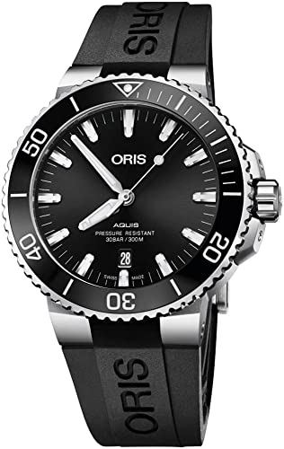 Oris Aquis Date Automatic Black Dial Men's Rubber Watch 01 733 7730 4134-07 4 24 64EB