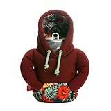 Puffin - The Hoodie Beverage Jacket - 12 oz Insulated Can Cooler - Beer Bottle & Soda Can Insulator, Keep Drinks and Beverages Cold - Brick Red/Island Time