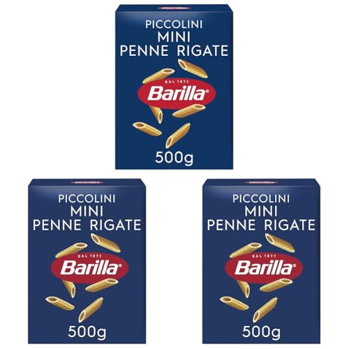 Barilla Piccolini Mini Penne Rigate 500 g (Lot de 3)