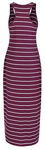 Image of Roselux Women Sleeveless Scoop Neck Striped Maxi Sundresses Loose Racerback Long Dress