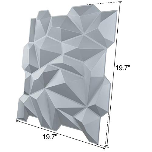 Image of Art3d Decorative 3D Wall Panels 19.7 inch x 19.7 inch (Pack of 12), Wall Panels for Home, Office, Coffee Shop, Gray
