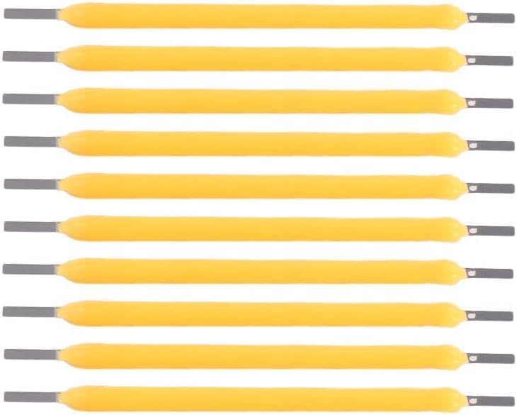 Ssmmam 10PCS 3V LED Filament Bulb Repair Kit - Replacement Light Beads for Vintage Edison Lamps, DIY Incandescent Bulb Accessories with Heat-Resistant Glass and Gold Wire Connectors (Yellow)