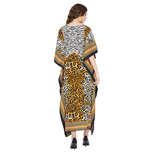 Image of Oussum Women Plus Size Kaftan Kimono Loose Maxi summer dresses for women Beach 3 /4 Sleeve Casual lounge dress Boho