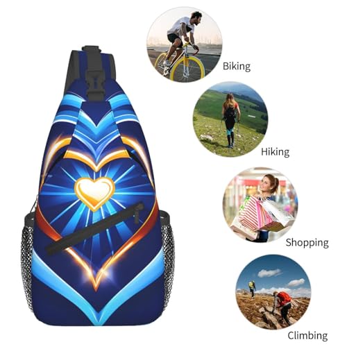 Mochila deportiva negra con estampado corazón miniatura 6
