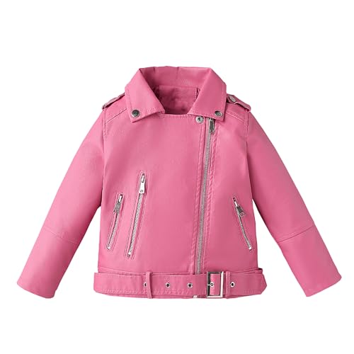 Girls Leather Jacket Kids Flight Bomber Aviator Moto Biker Jackets Dress Coat2