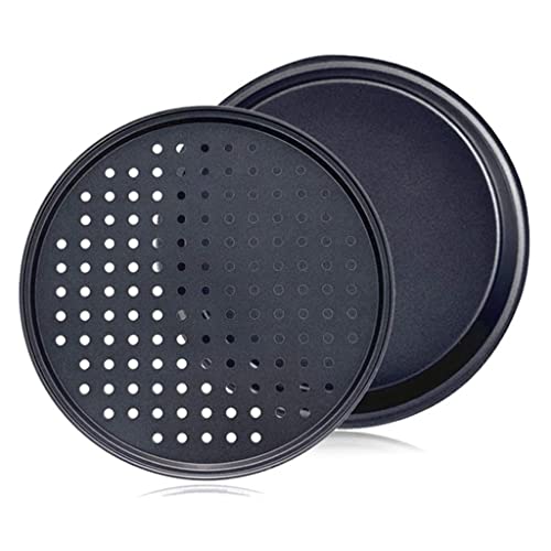 Teglia per Pizza con Fori 10 Pollici Pizze Teglia per Frutta e Verdura Teglia Antiaderente Teglia per Torta Professionale per Forno 2 Set