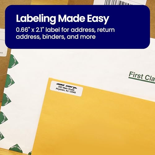 Image of Brother Genuine DK-120424PK Multipurpose Paper Labels, Die-Cut 0.66 inch x 2.1 inch, Engineered for Excellence, 400 Labels Per Roll, 24 Rolls per Box, White, for use with Select Brother QL Label Printers