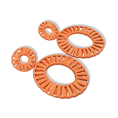 Orange Earrings Thanksgiving Day Earrings Boho Statement Earrings Raffia Rattan Hoop Drop Dangle Earrings For Women Thanksgiving Day Gift #TOP4