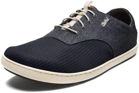 OLUKAI Nohea Moku Men's Boat Shoes, No Tie Laces & Stretch Construction, Breathable Mesh & All Weather Rubber Soles, Dk Shadow/Dk Shadow, 11.5