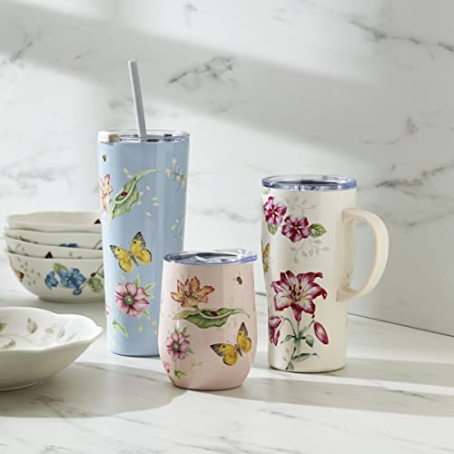 Lenox 895745 Butterfly Meadow Pink Flowers Stainless Steel Car Coffee Mug #TOP4