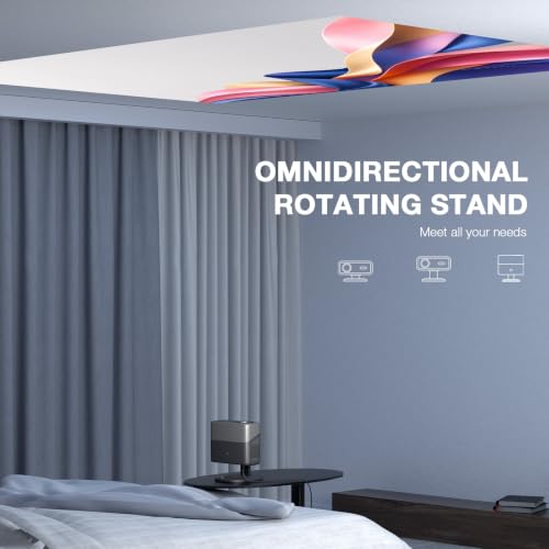 Image of [5000 ANSI & 70W Dolby Audio] Smart Projector with WiFi and Bluetooth,TOF Real-Time Auto Focus Projector, AuKing Outdoor Movie Home Proyector with Omni-Adjustable Stand(silver grey)