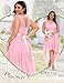 BeryLove Formal Dresses for Women Wedding Guest Cocktail Vacation Prom Dress for Teens Christmas Sleeveless Lace Chiffon Floral Bridesmaid High Low Elegant Midi Gowns 35 Pink L