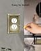 TREEWELL 4-Pack Duplex Outlet Cover Plate, Antique Brass Metal Wall Plates for Electrical Outlets, 1 Gang Receptacle Cover, Pearls Decorative Switch Plates and Outlet Covers
