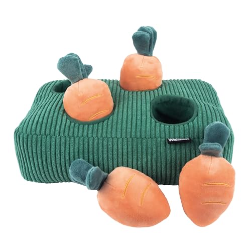 Webbox Carrot Patch Dog Toy - Plush with Interactive Treat Hiding Puzzle, Green - Image 3