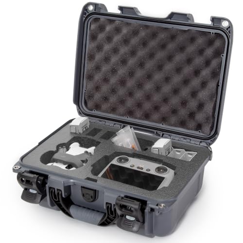 NANUK 915 DJI™ Mini 3 & 4 Pro - Waterproof Hard Case with Drone Foam Insert, Crushproof, Portable Travel Case, Made in Canada – Graphite (15.8" x 12.1" x 6.8")