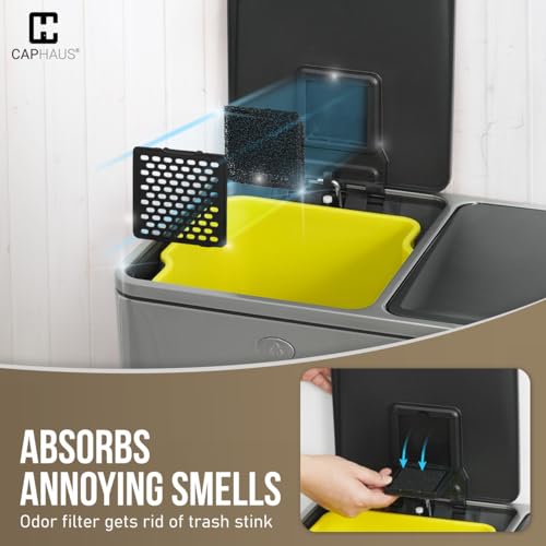 Caneca de basura doble acero inoxidable 50L miniatura 7