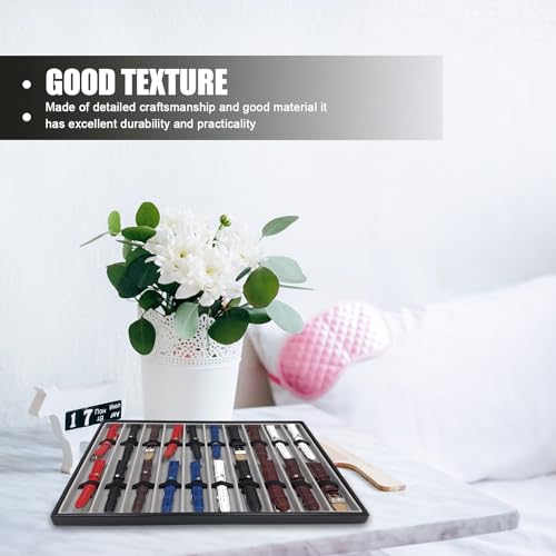 POPETPOP Bandeja Organizadora de Correas de Reloj Negra 10 Compartimentos, para Almacenaje en Casa y Presentación en Tiendas - imagen 4